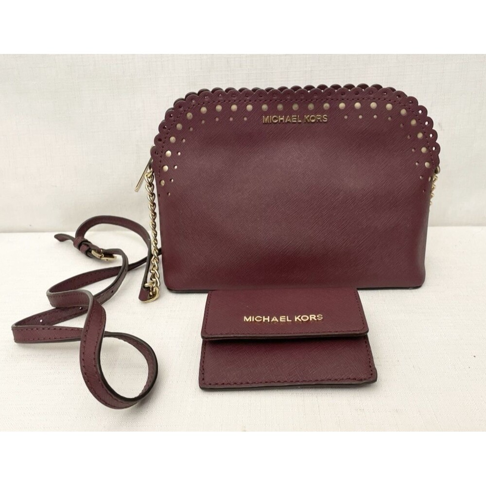 Michael Kors Mercer Dome Messenger Leather Crossbody Handbag Purse Wallet